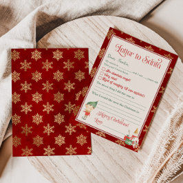 Convites Carta para o Papai Noel de menino modelo