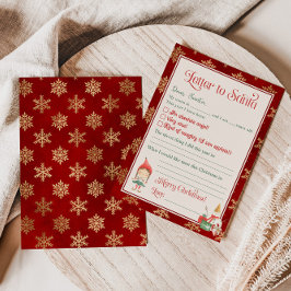 Convites Carta para o Papai Noel de modelo menina