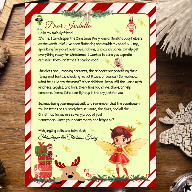 Convites Carta Personalizada da Fada Auxiliar do Papai Noel (Letter from a Christmas Fairy Helper)