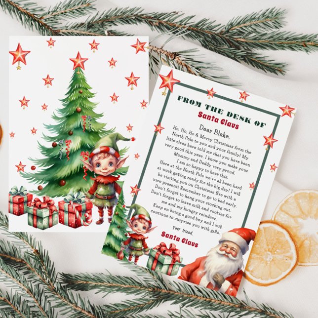 Convites Carta personalizada de Natal de Papais noeis e Elf (Criador carregado)