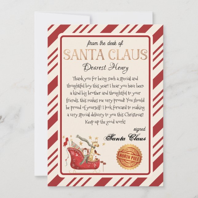 Convites Carta Personalizada do Impressão de Natal dos Papa (Frente)