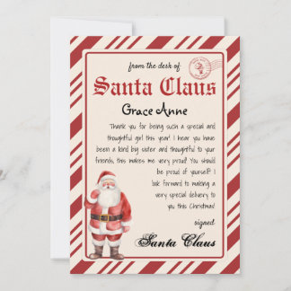 Convites Carta Personalizada do Modelo de Papai noel de