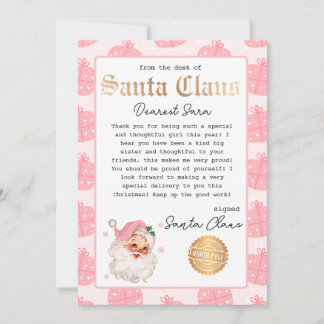 Convites Carta Personalizada do Modelo de Papai noel de