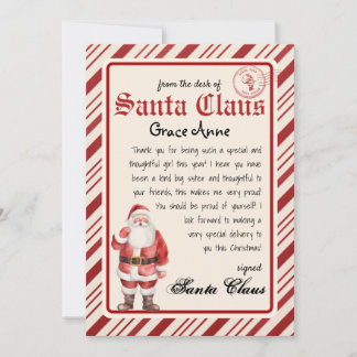 Convites Carta Personalizada do Modelo de Papai noel de