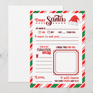 Convites Carta “Querido Papai Noel”