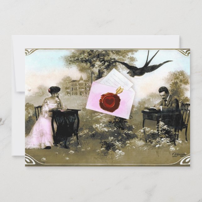 CONVITES CARTA ROMÂNTICA DE SÃO VALENTIM, MONOGRAMA DE SELL (Frente)