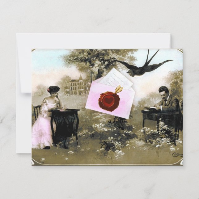 CONVITES CARTA ROMÂNTICA DE SÃO VALENTIM, MONOGRAMA DE SELL (Frente)