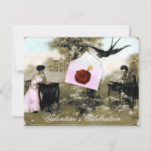 CONVITES CARTA ROMÂNTICA DE VALENTINE, MONOGRAMA DE SELLO D