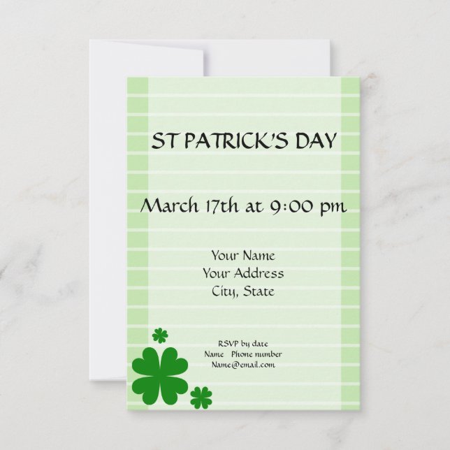 Convites Carta verde com verso no verso (Frente)