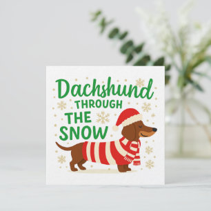 Convites Cartão/Convite de Natal para Dachshund