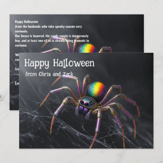 Convites 🌈🕷️Cartão mágico de teia de arco-íris para o Hal