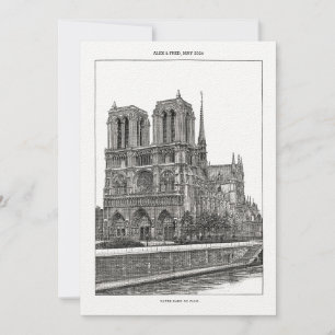 Convites Cartão-postal com Viagem de Notre Notre de Paris m