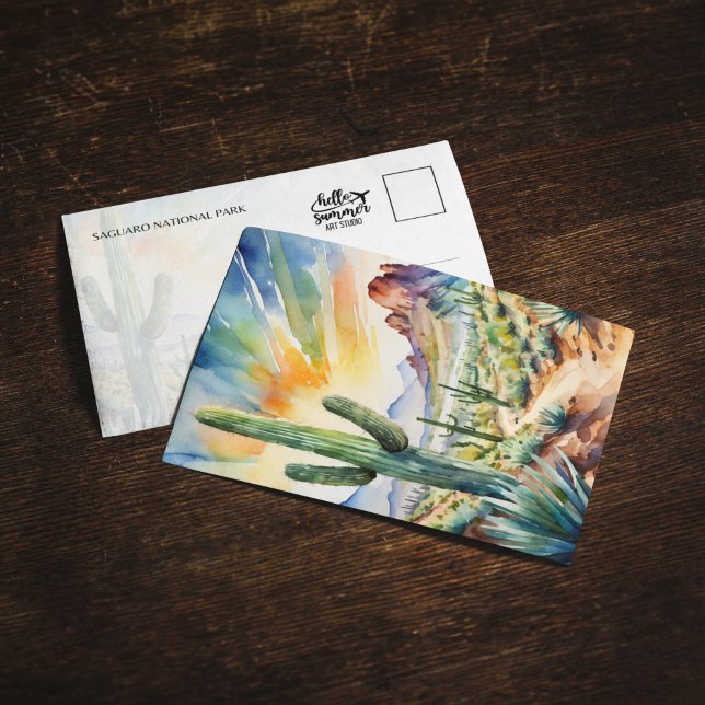 Convites Cartão-postal de Aquarela do Parque Nacional do Sa (Criador carregado)