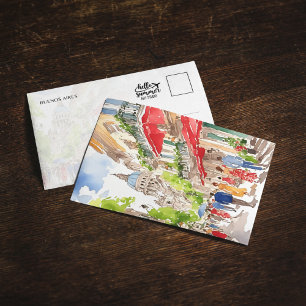 Convites Cartão-postal de cor d'água da Argentina Buenos Ai