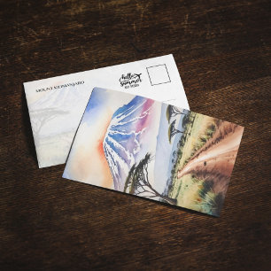 Convites Cartão-postal de cor d'água do Kilimanjaro Tanzâni