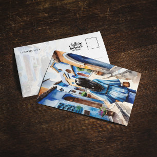 Convites Cartão-postal de cor d'água do Marrocos Chefchouen