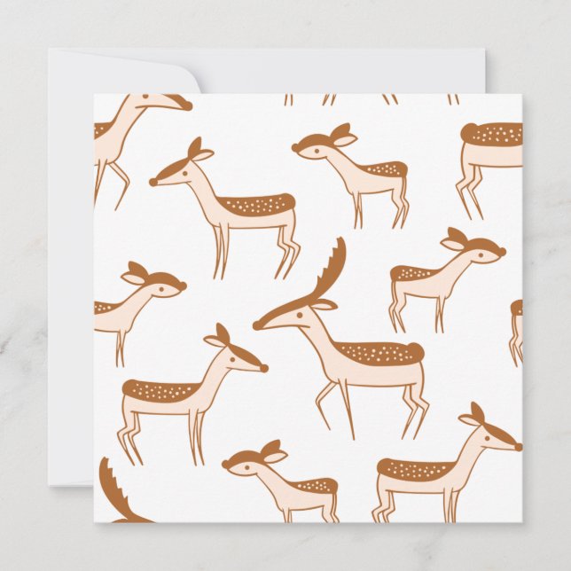 Convites Cartão-postal de Design de Deer Pattern (Frente)