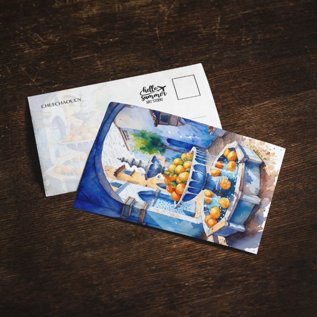 Convites Cartão-postal de fonte Watercolor do Chefchaouen M (Criador carregado)