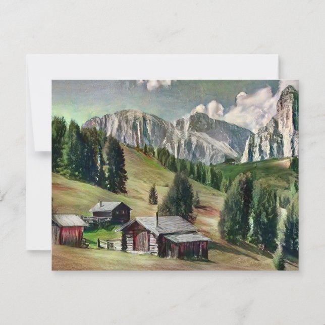 Convites Cartão-postal de pintura Dolomites (Frente)