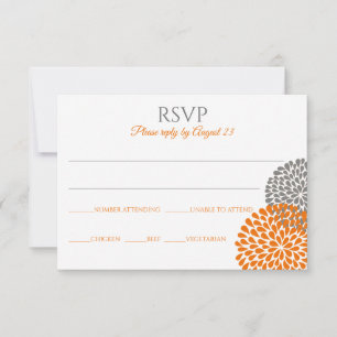 Convites Cartão/Postal de Resposta para Casamento Floral (L