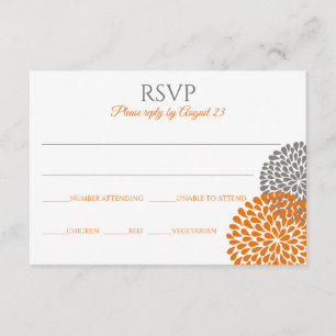 Convites Cartão/Postal de Resposta para Casamento Floral (L