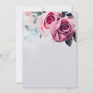 Convites Cartão-postal de Rosa de Aquarela Clássica de Flor