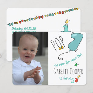 Convites Cartão-postal do Balão de primeiro aniversario - I