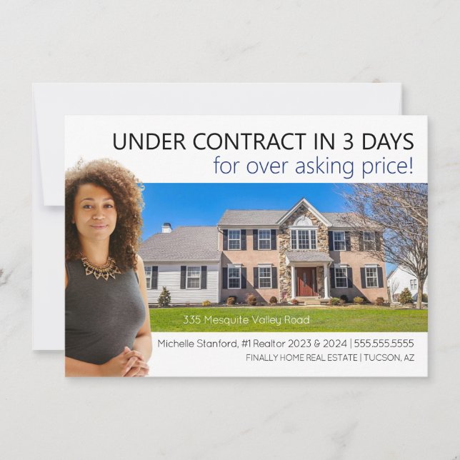 Convites Cartão-postal do Modern Professional Realtor Acumu (Frente)