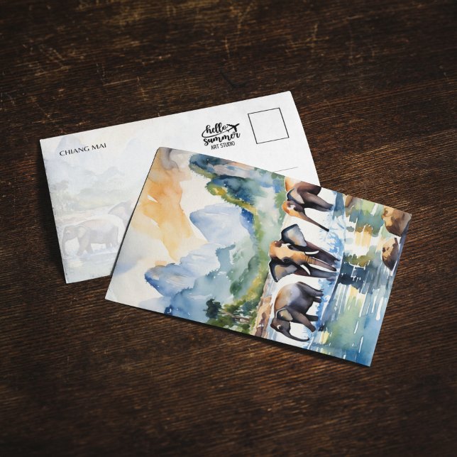 Convites Cartão-postal dos Elefantes Chiang Mai Thailand (Criador carregado)