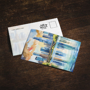 Convites Cartão-postal Lady Bird Lake Austin Texas Watercol