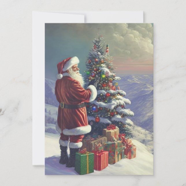 Convites Cartão-postal Nostalgic Xmas Santa Claus (Frente)