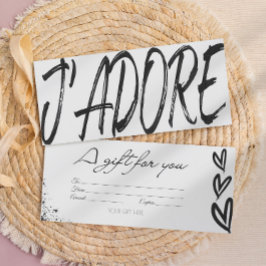 Convites Cartão-presente preto e branco para adore moderno