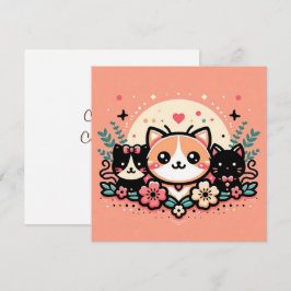 Convites Cartãozinho Casual I (CuteCats)