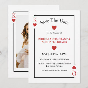 Convites Cartas de Baralho Salve a Data Casamento Las Vegas