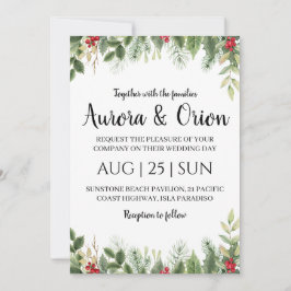 Convites cartas de casamento elegantes de natal de natal