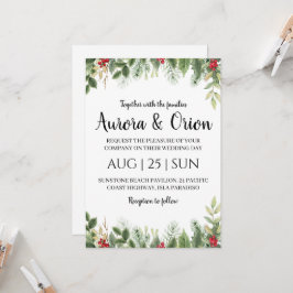 Convites cartas de casamento elegantes de natal de natal