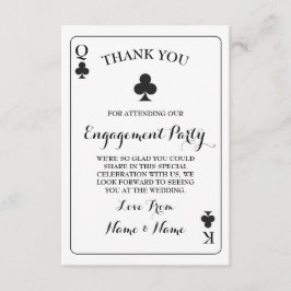 Convites Cartas de Jogar Rei Rainha Ás de Paus Obrigado