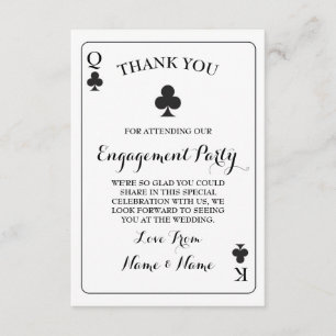 Convites Cartas de Jogar Rei Rainha Ás de Paus Obrigado