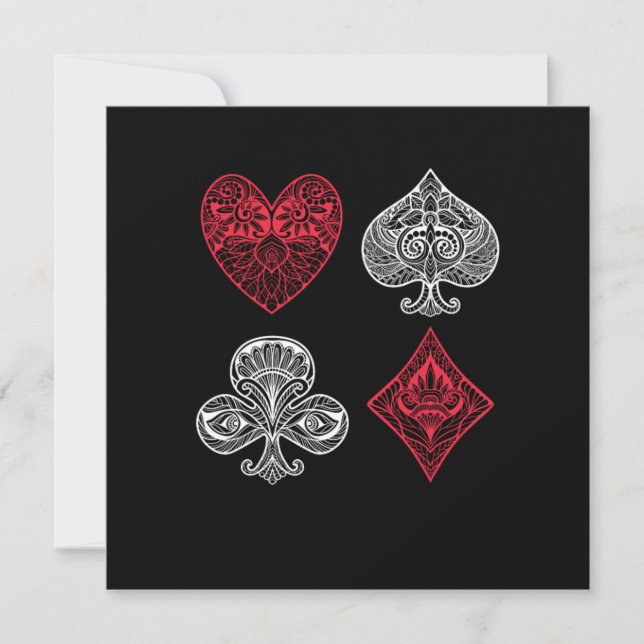 Convites Cartas de Pôquer Cartas de Cassino Jogador Tudo Em (Frente)