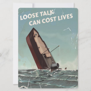 Convites Cartas Soltas Custam Vidas Cartaz da 2ª Guerra Mun