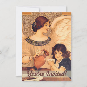 Convites Cartaz Antigo do Anjo do Chocolate Francês: Arte V