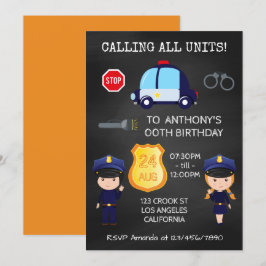 Convites Cartaz de aniversário da Polícia e dos Robers