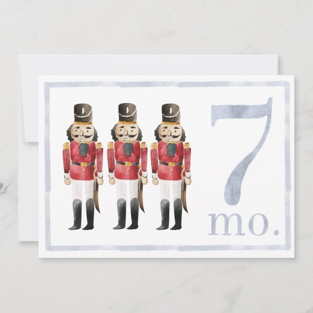 Convites Cartaz de Aquarela do Baby Boy Milestone Sete Mese (Frente)