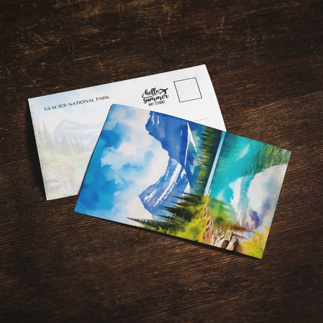Convites Cartaz de Aquarela do Glacier National Park Montan (Criador carregado)