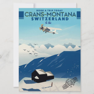 Convites cartaz de esqui crans-montana Suíça