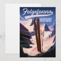 Cartaz de esqui Folgefonna noruega.