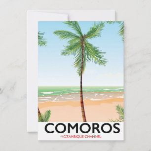 Convites cartaz de férias da ilha Comores.