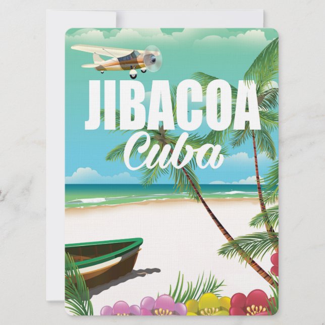 Convites cartaz de férias da praia de Jibacoa (Frente)