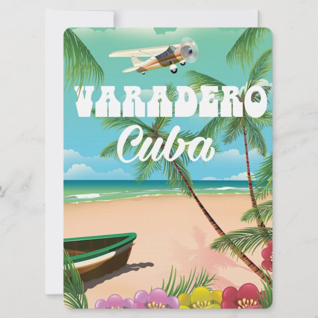 Convites Cartaz de férias de praia cubana de Varadero (Frente)