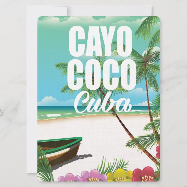 Convites Cartaz de férias de praia cubanas em Cayo Coco (Frente)